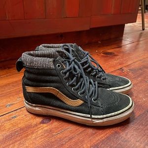 Black Suede Hi Top Vans - 6W